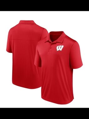 Wisconsin Badgers Polo Shirt Men's XL Fanatics Branded Primary Logo Red NWT.